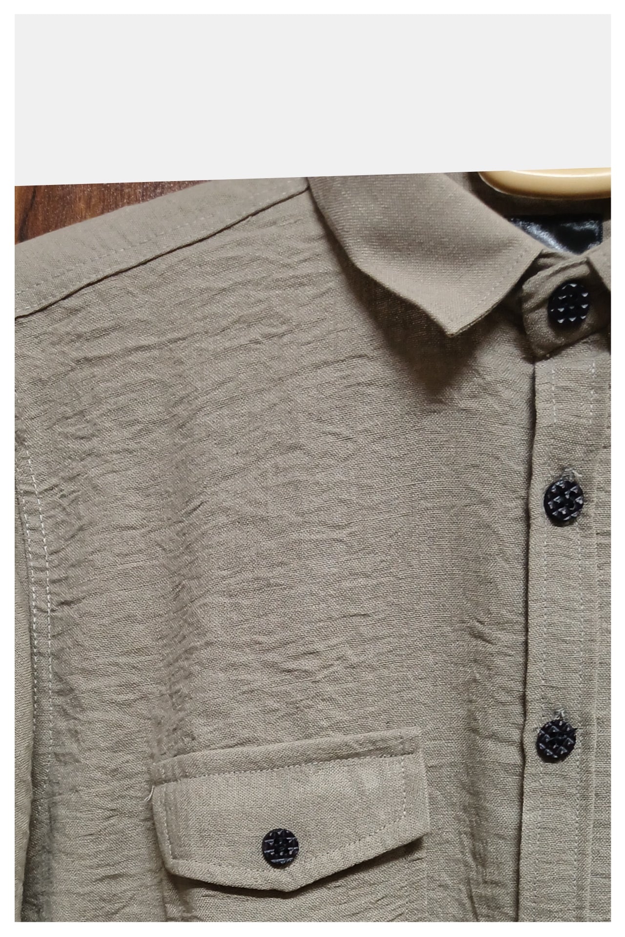 Classic Olive Textured Shirt for Men
