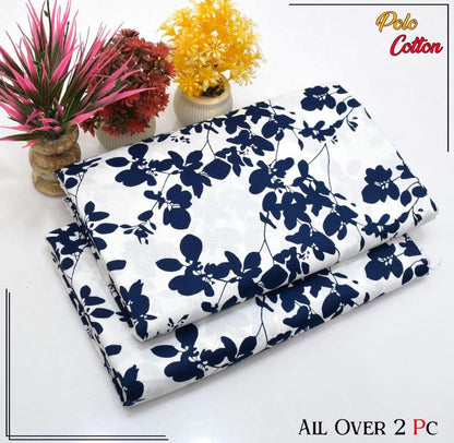 2PCS Women Unstitched Printed suit