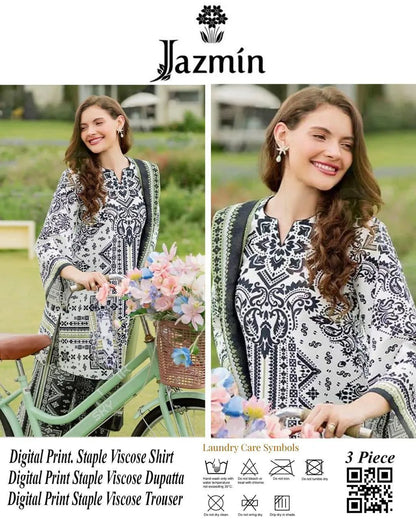 3 PCS Women Unstitched Printed suit