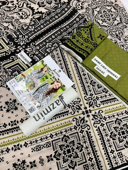 3 PCS Women Unstitched Printed suit