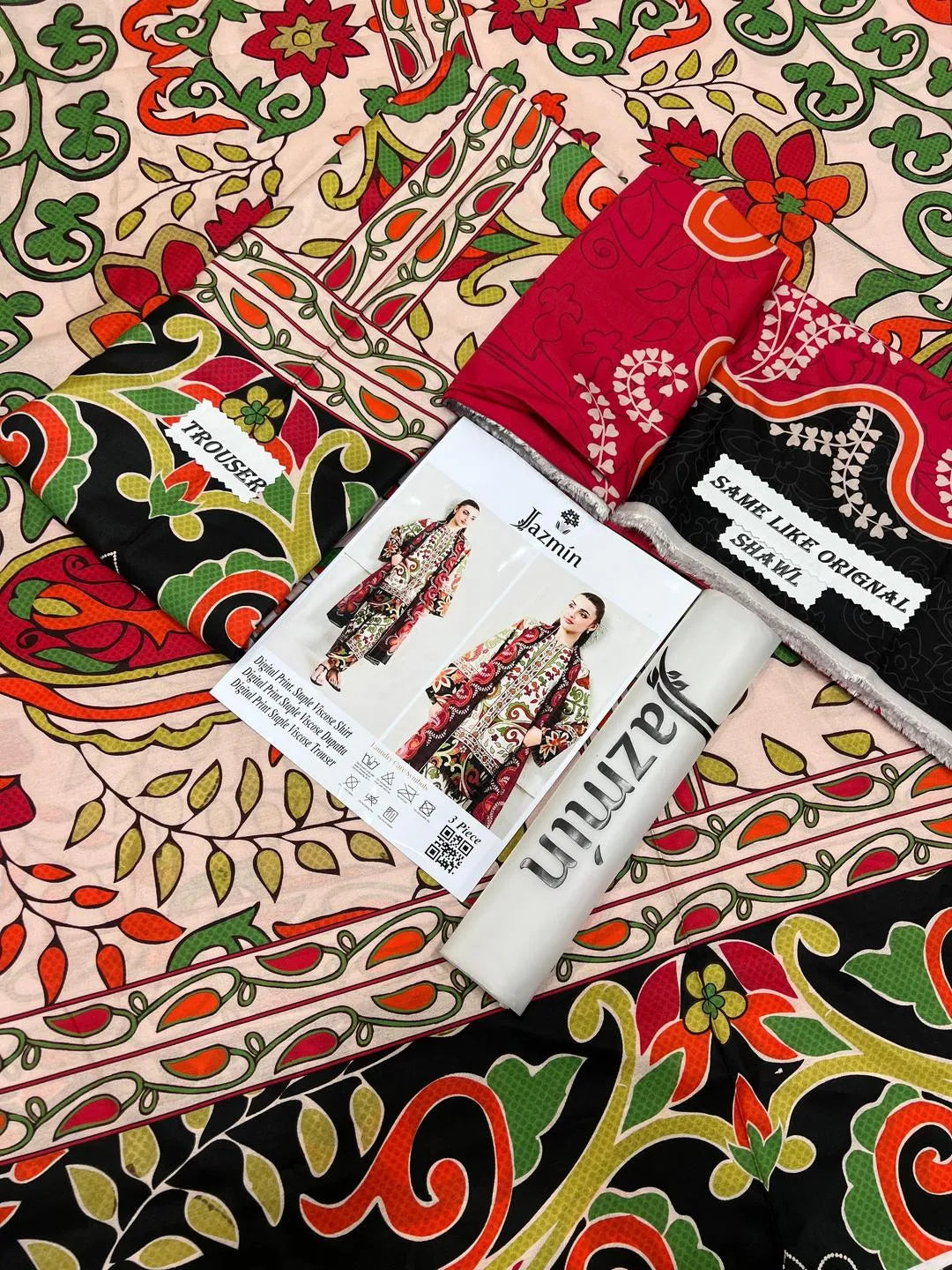 3 PCS Women Unstitched Printed suit