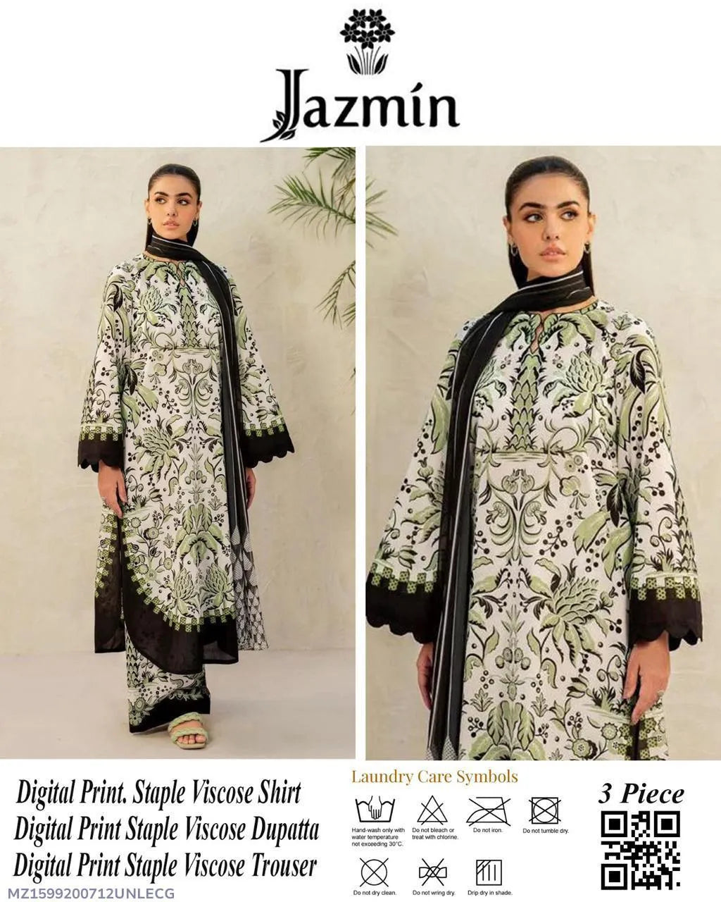 3 PCS Women Unstitched Printed suit