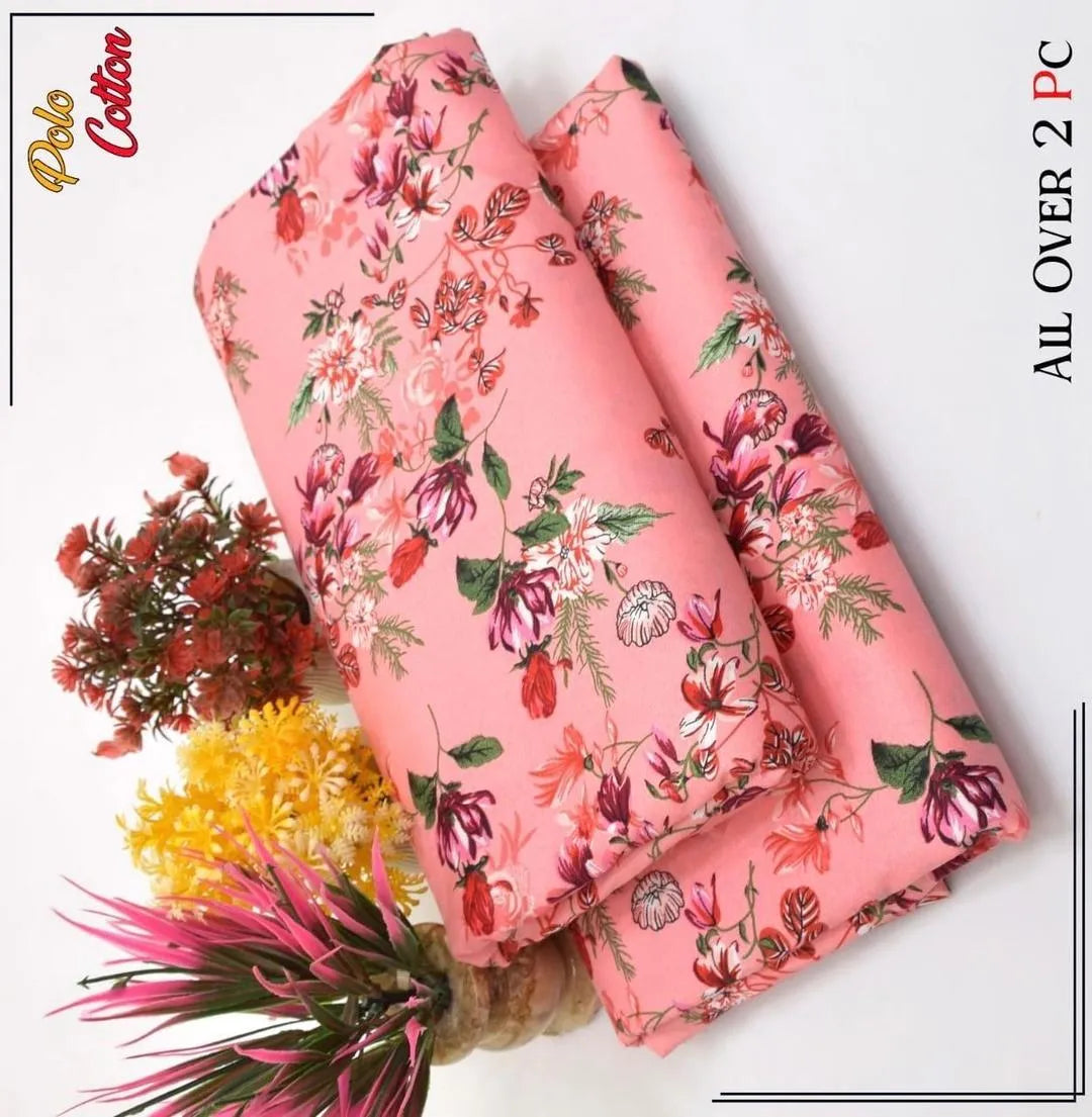 2 Pcs Women's Unstitched Printed Suit