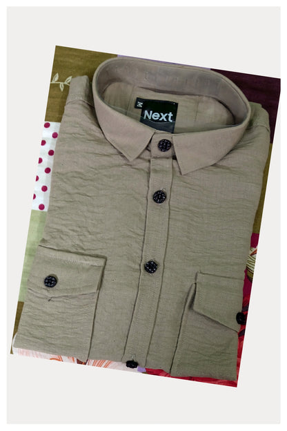 Classic Olive Textured  Shirt for Men