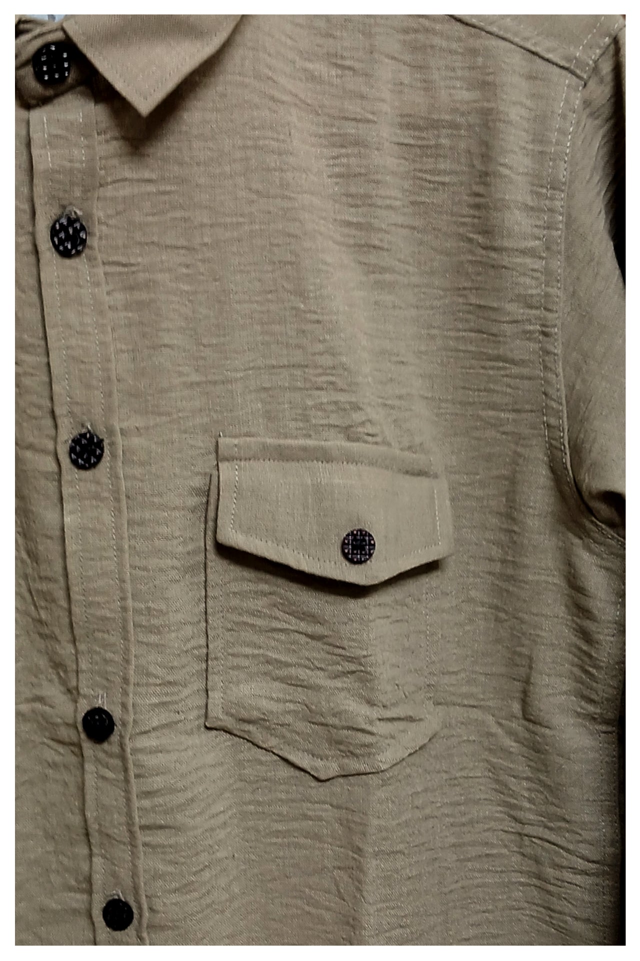 Classic Olive Textured  Shirt for Men