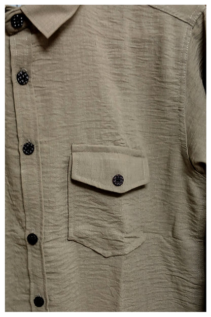 Classic Olive Textured  Shirt for Men