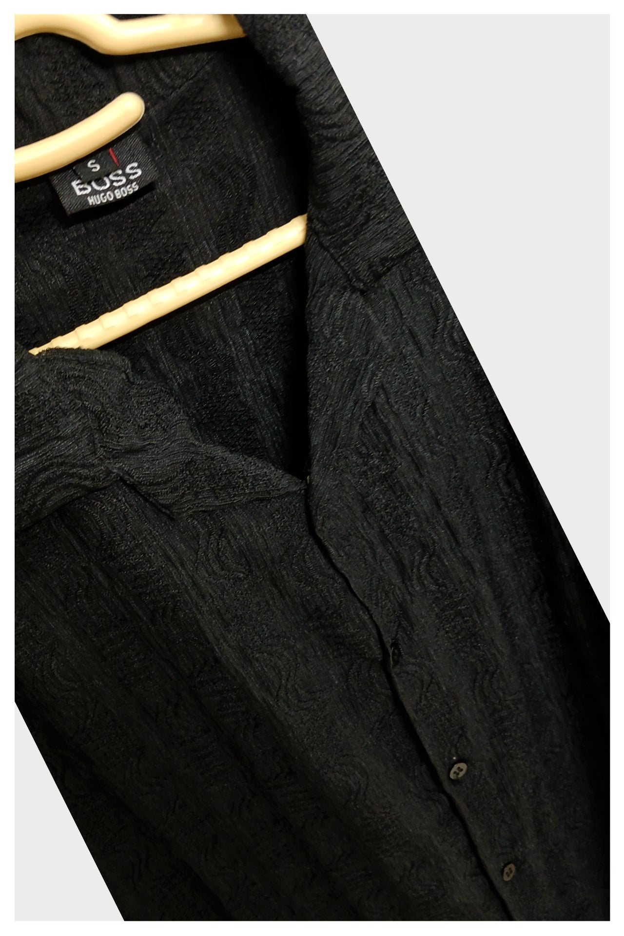Classic Black Textured Shirt for Men